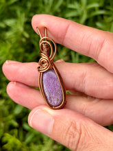 Load image into Gallery viewer, Stichtite Wire wrapped pendant necklace
