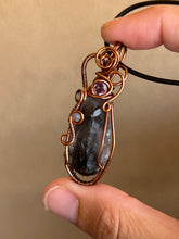 Load image into Gallery viewer, Reserved for Jennifer m Super 7 with Gemstone Inclusions Wire Wrapped Pendent Necklaces

