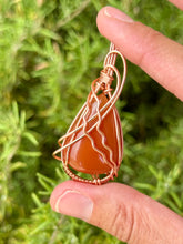 Load image into Gallery viewer, Carnelian wire wrapped pendant necklace
