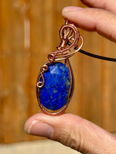 Load image into Gallery viewer, faceted lapis lazuli Wire wrapped pendant
