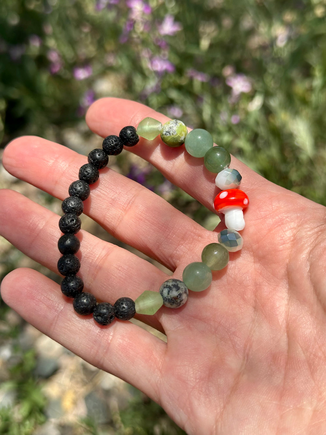 Reserved for Taylor T Chrysoprase/green aventurine Lava stone + Gem Aromatherapy Bracelets