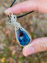 Load image into Gallery viewer, Reserved for YAMILA M Azurite Wire wrapped pendant
