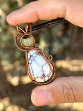 Load image into Gallery viewer, Reserved for Erin h Arizona Wild Horse with Prejnite gem inclusions Wire wrapped pendent necklace
