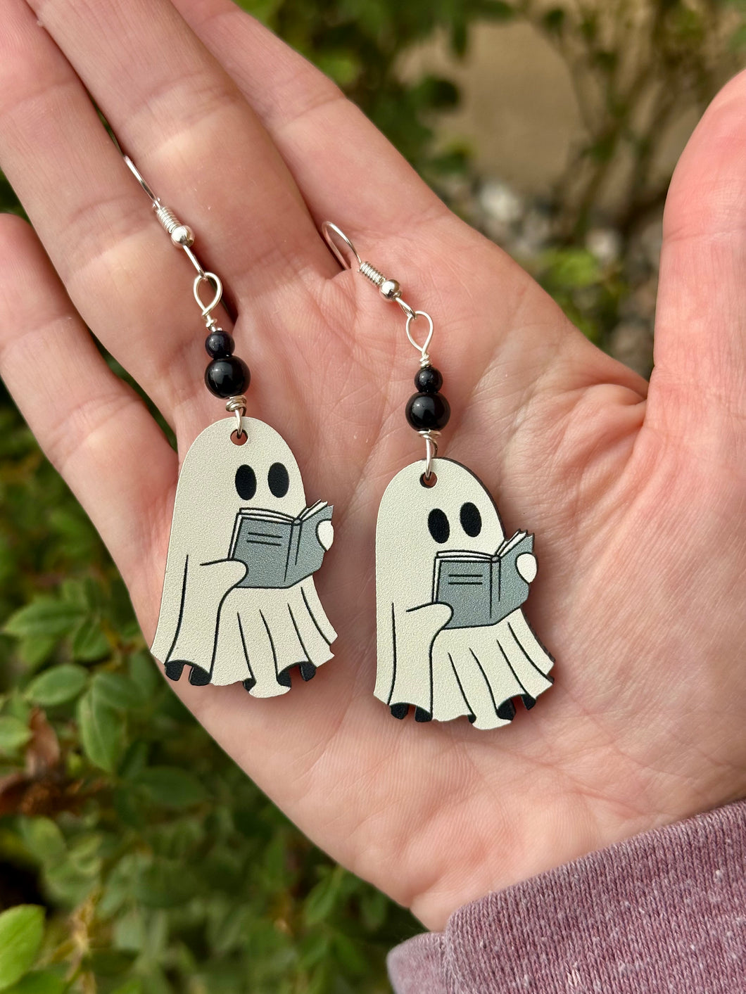 Onyx bookish ghostie earrings