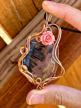 Load image into Gallery viewer, Reserved for Jami b DESIGNER CAB Turkish stick agate wire wrapped pendant
