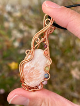 Load image into Gallery viewer, Scolecite with chakra gem stones Wire wrapped pendant
