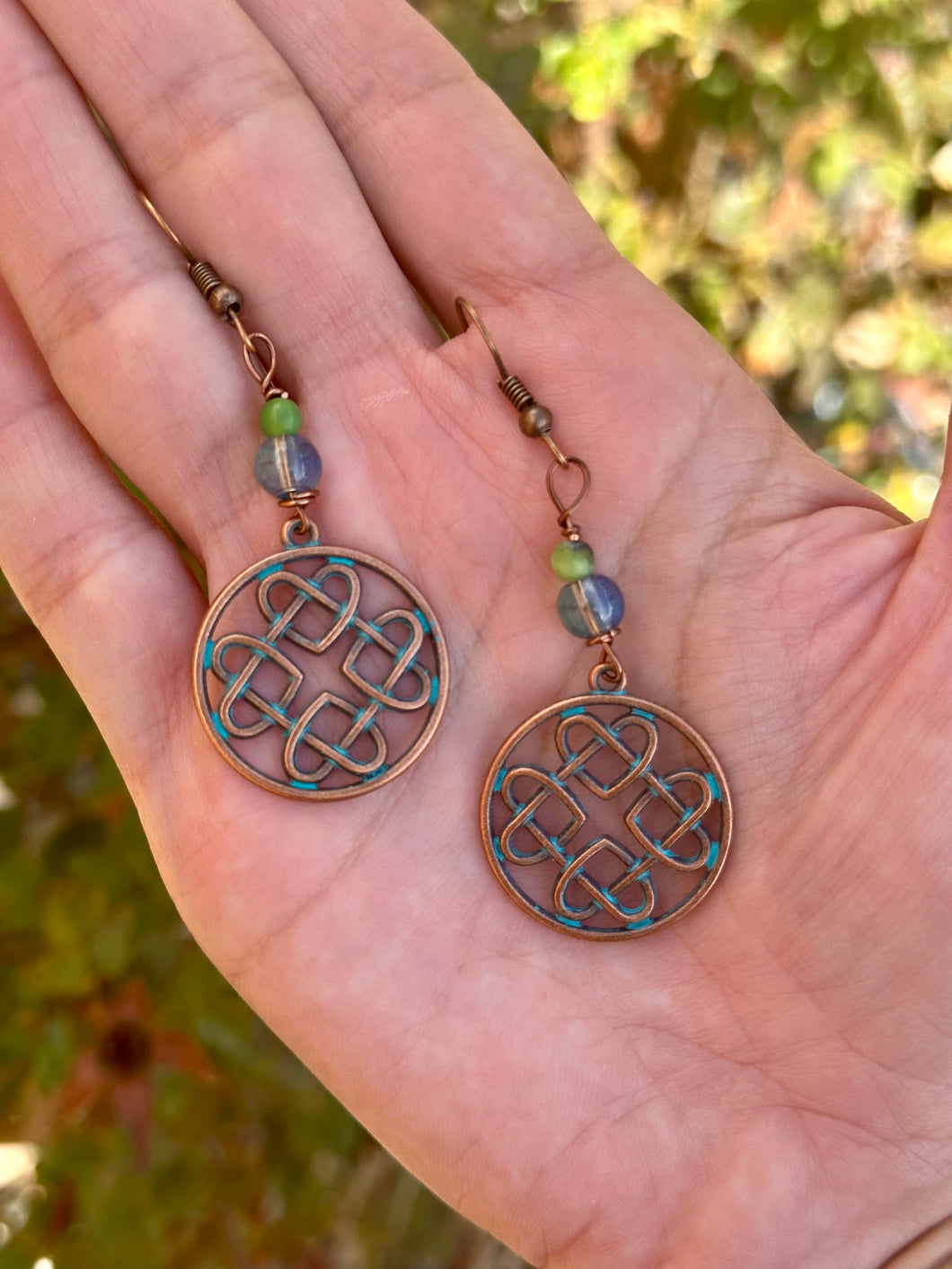 Serpentine Celtic knot earrings