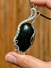 Load image into Gallery viewer, Green goldstone  Wire wrapped pendant
