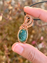Load image into Gallery viewer, Reserved for Kristin z DESIGNER CAB faceted emerald Wire wrapped pendant

