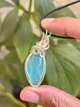Load image into Gallery viewer, Blue onyx wire wrapped pendant
