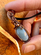 Load image into Gallery viewer, Reserved for Tara b Blue Opal Wire Wrapped Pendent Necklace
