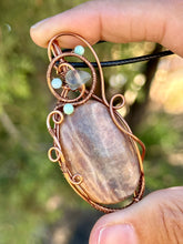 Load image into Gallery viewer, CHAIN ADDITION Belomorite with Fluorite + Amazonite Inclusions Wire Wrapped Pendent Necklace
