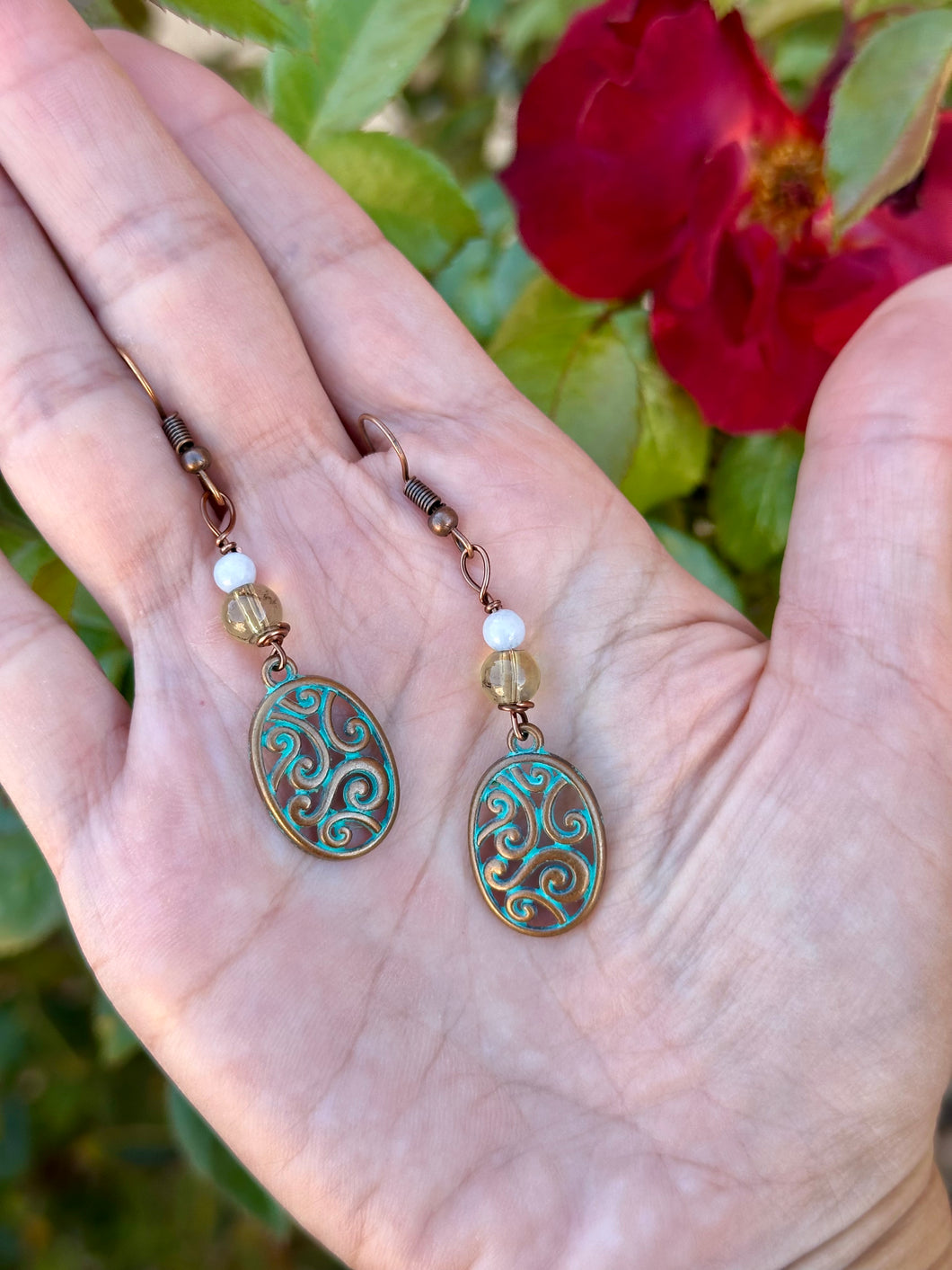 Aquamarine filigree earrings