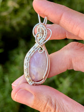 Load image into Gallery viewer, Pink kunzite wire wrapped pendant necklace
