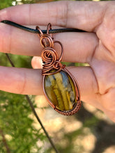 Load image into Gallery viewer, Tigers eye mini pendant wire wrapped necklace

