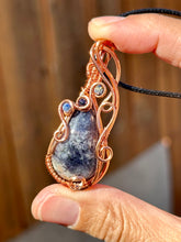 Load image into Gallery viewer, RESERVED FOR JENNIFER C Iolite with Gem Inclusions Wire wrapped pendent necklace
