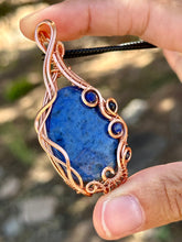 Load image into Gallery viewer, RESERVED FOR SAMI n Dumortierite with Gem Inclusions Wire Wrapped Pendent Necklace
