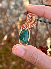 Load image into Gallery viewer, Reserved for Kristin z DESIGNER CAB faceted emerald Wire wrapped pendant

