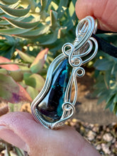 Load image into Gallery viewer, Reserved for Kristin z Azurite Wire Wrapped Pendent Necklace
