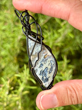 Load image into Gallery viewer, Dendritic Tiger’s agate wire wrapped pendant necklace
