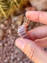 Load image into Gallery viewer, Amethyst moon mini wire wrapped pendant necklace
