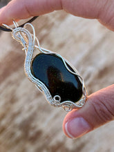 Load image into Gallery viewer, Green goldstone  Wire wrapped pendant
