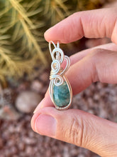 Load image into Gallery viewer, Faceted emerald mini wire wrapped pendant necklace
