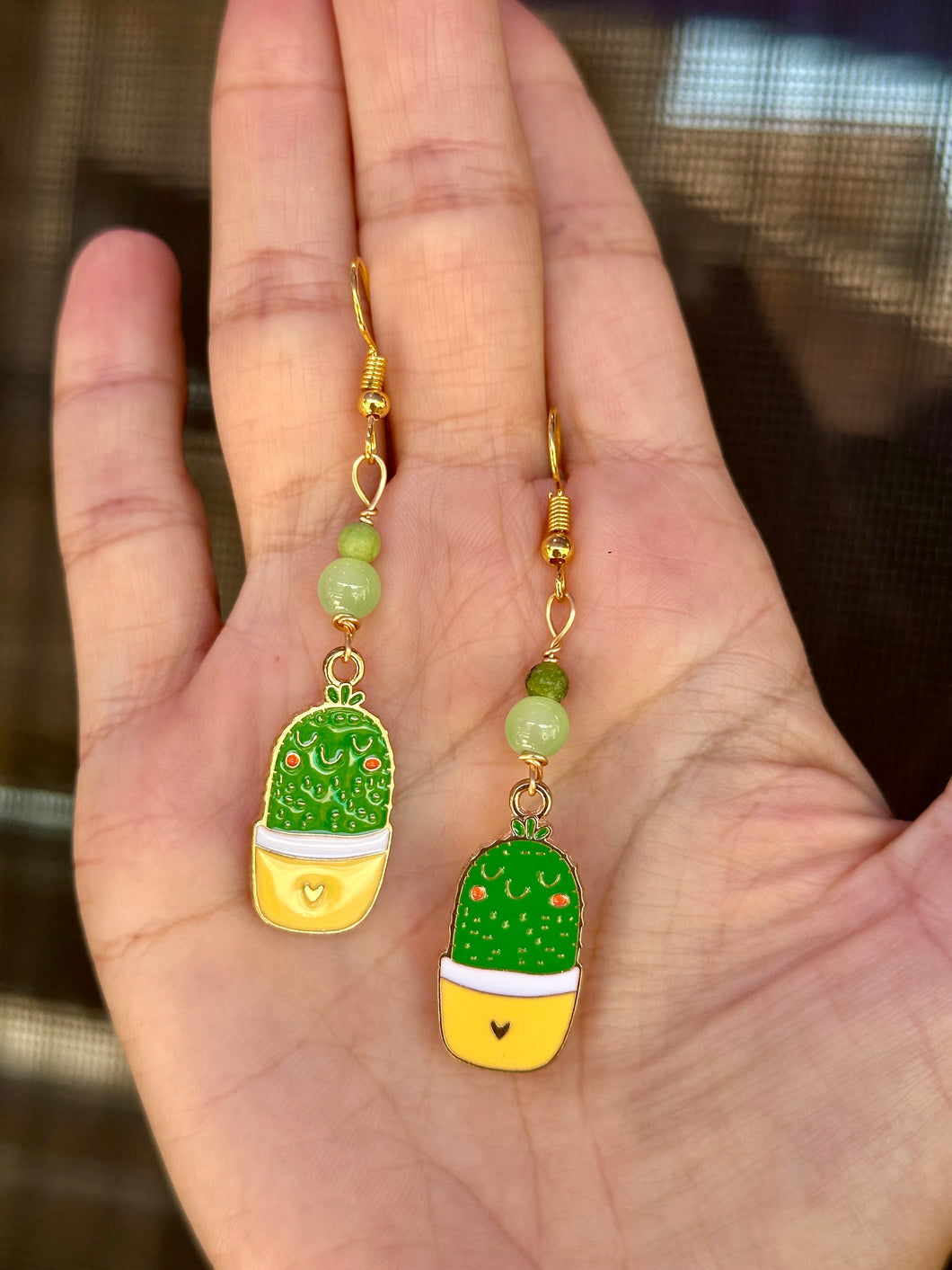 Serpentine cactus earrings
