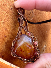 Load image into Gallery viewer, Reserved for Lisa t Carnelian with inclusions Wire Wrapped Pendent Necklace
