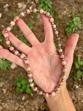 Load image into Gallery viewer, Pink jasper stretchy beaded 18” necklace
