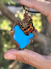 Load image into Gallery viewer, Reserved for Alisha m Magnesite with hematite gem accent wire wrapped pendant necklace ‼️ 24” CORD
