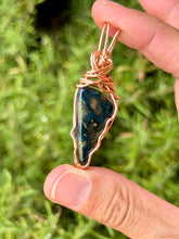 Load image into Gallery viewer, Azurite wire wrapped pendant necklace
