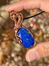 Load image into Gallery viewer, faceted lapis lazuli Wire wrapped pendant
