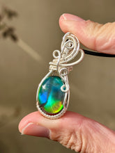 Load image into Gallery viewer, DESIGNER STONE Aurora Opal Wire wrapped pendant
