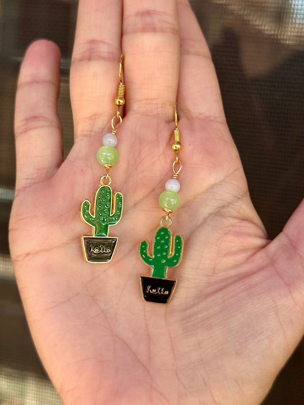 Aquamarine cactus earrings