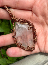 Load image into Gallery viewer, Fire quartz wire wrapped pendant talisman necklace
