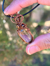 Load image into Gallery viewer, Ametrine with smoky quartz gem accent wire wrapped pendant necklace
