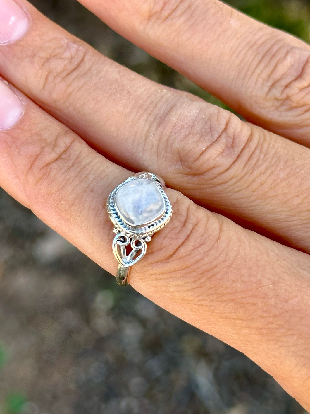 Reserved for Erica l Moonstone Size 7 Sterling Silver Ring