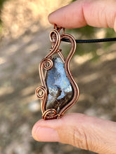 Load image into Gallery viewer, Reserved for Sarah s Australian bouler opal Wire wrapped pendent necklaced
