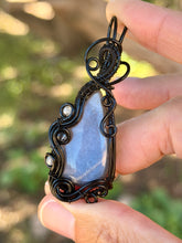 Load image into Gallery viewer, Chocolate Moonstone with Labradorite + Obsidian Gem Accents wire wrapped pendant necklace
