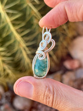 Load image into Gallery viewer, Faceted emerald mini wire wrapped pendant necklace
