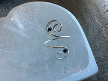 Load image into Gallery viewer, Reserved for Kathy m Obsidian Adjustable Copper Wave Ring
