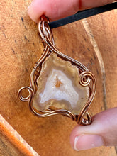 Load image into Gallery viewer, Reserved for Emily w Agate Druzy Wire Wrapped Pendent Necklace
