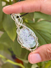 Load image into Gallery viewer, Peace jade wire wrapped pendant necklace
