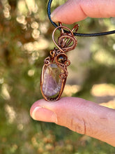 Load image into Gallery viewer, Ametrine with smoky quartz gem accent wire wrapped pendant necklace

