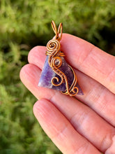 Load image into Gallery viewer, Lepidolite with quartz gem accents wire wrapped pendant necklace
