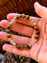 Load image into Gallery viewer, Tiger eye gemstone stretchy bracelet 6.75-7” size
