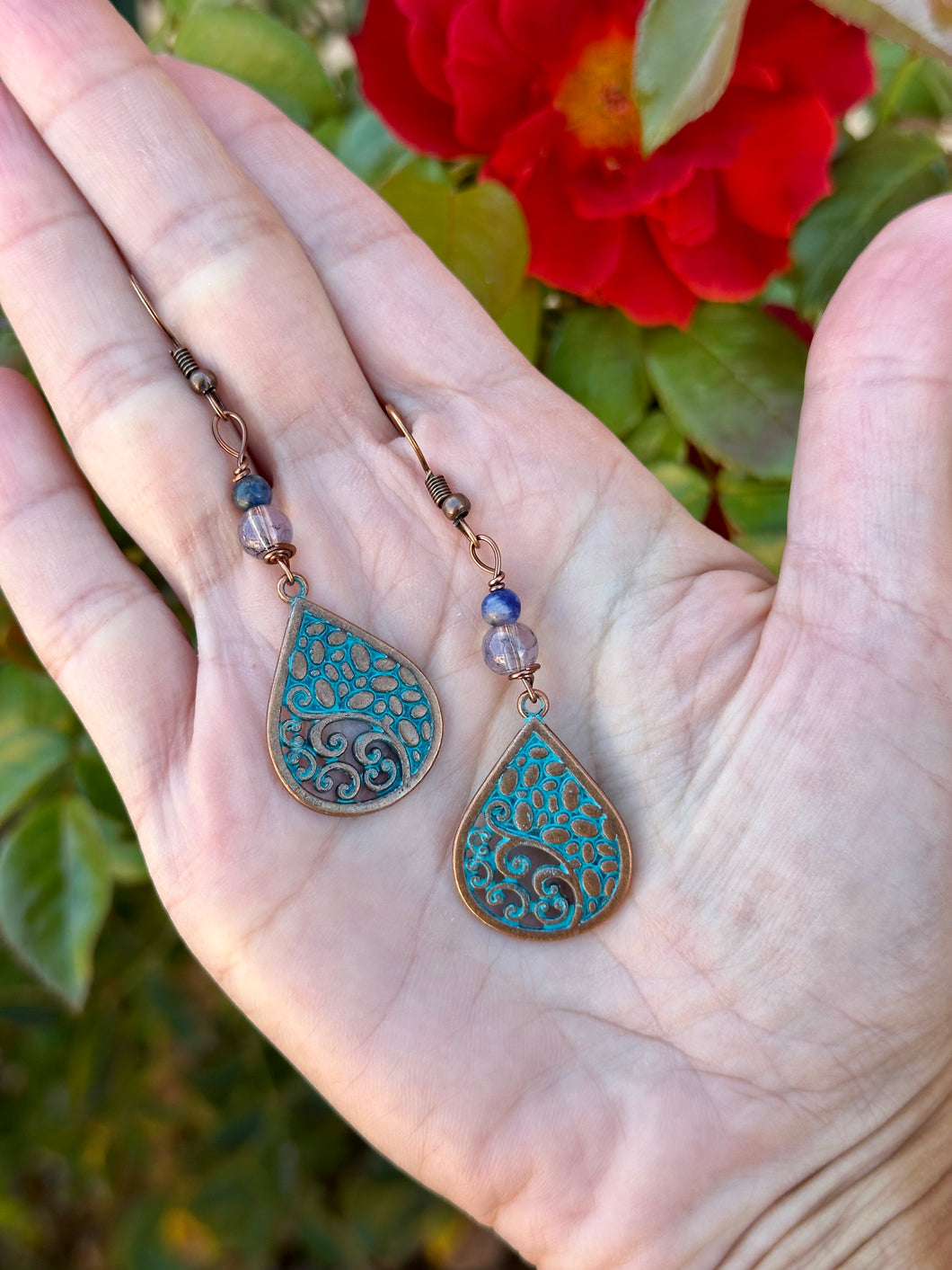 Lapis lazuli tear drop earrings