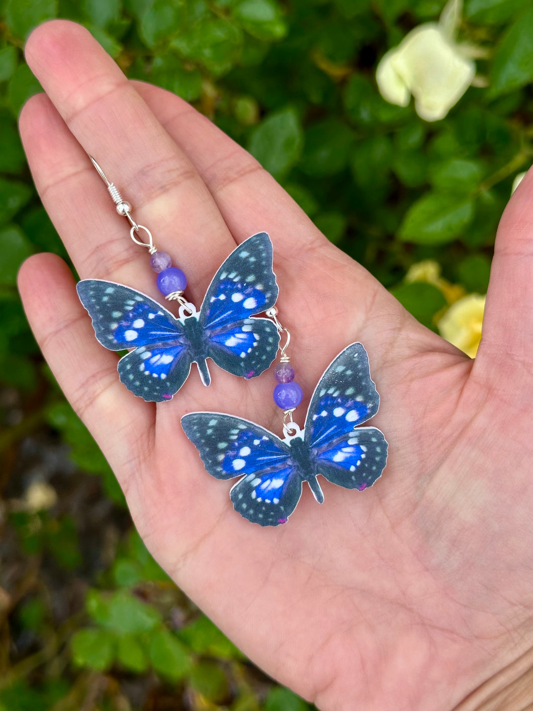 Amethyst butterfly earrings