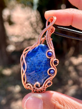 Load image into Gallery viewer, RESERVED FOR SAMI n Dumortierite with Gem Inclusions Wire Wrapped Pendent Necklace
